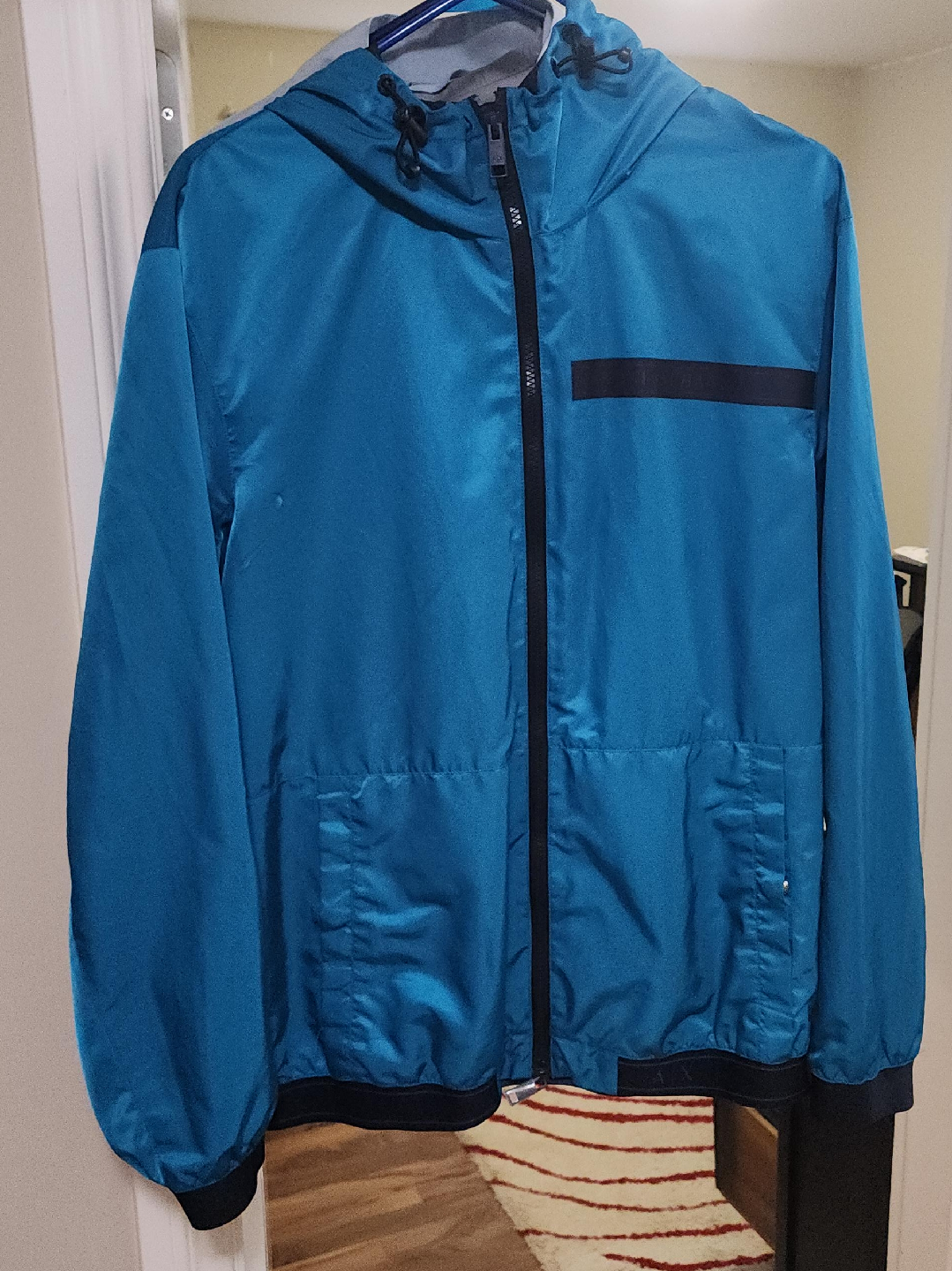 Armani Exchange Blue Windbreaker Jacket