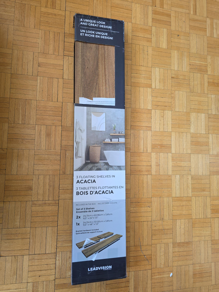 Leadvision Acacia Floating Shelves - Set of 3 - NEW thumbnail