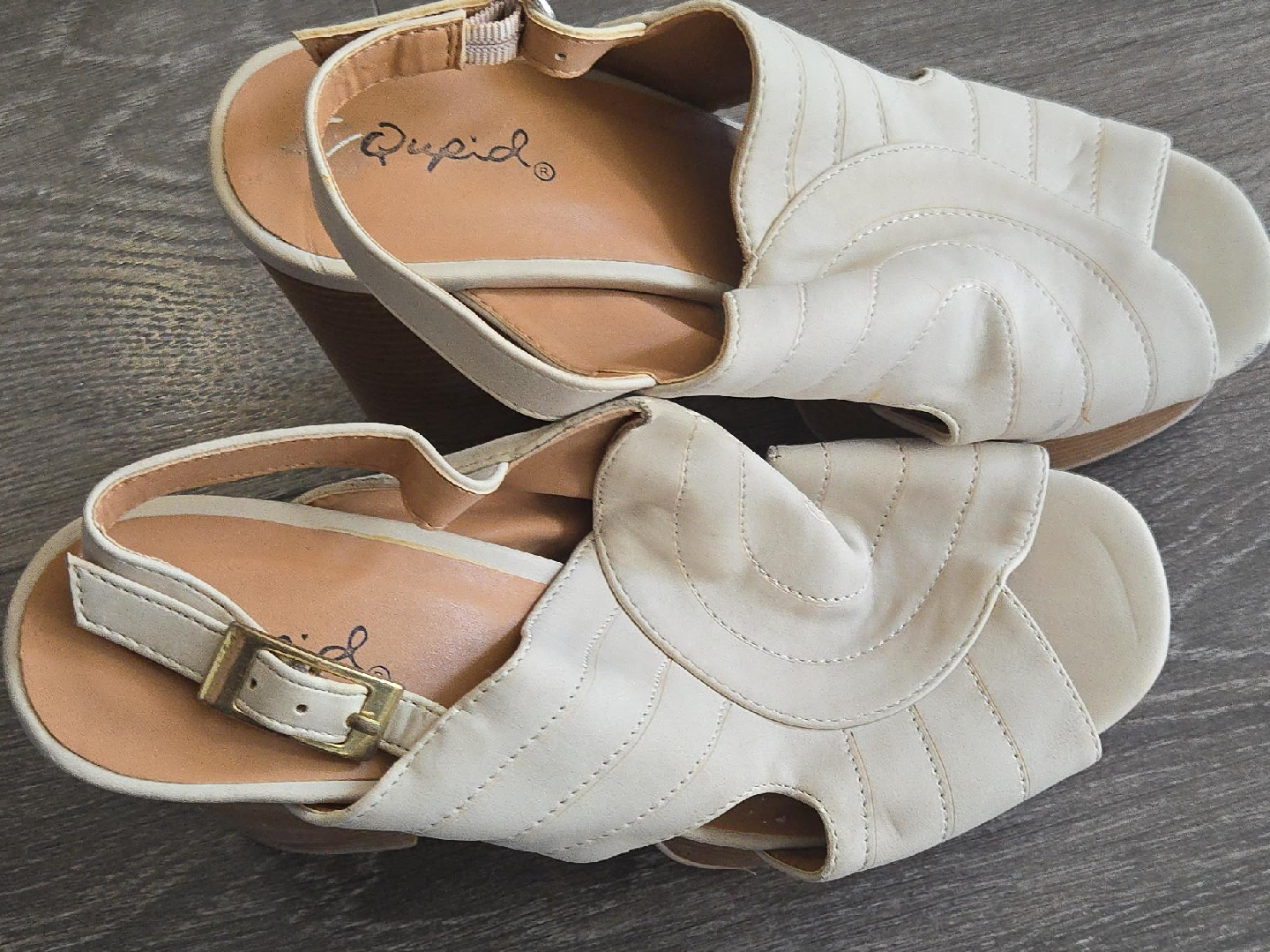 Qupid Beige Platform Heels - Size 7 - photo 2