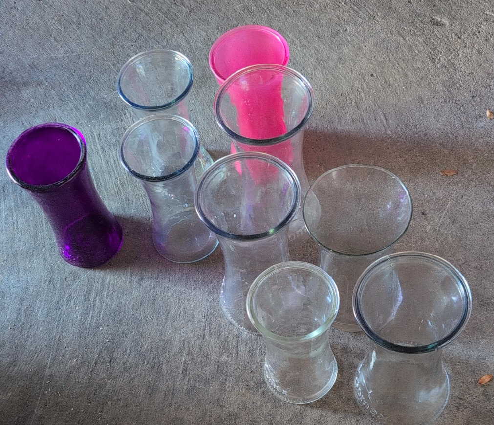 Assorted Coloured Glass Vases (Set of 9 thumbnail