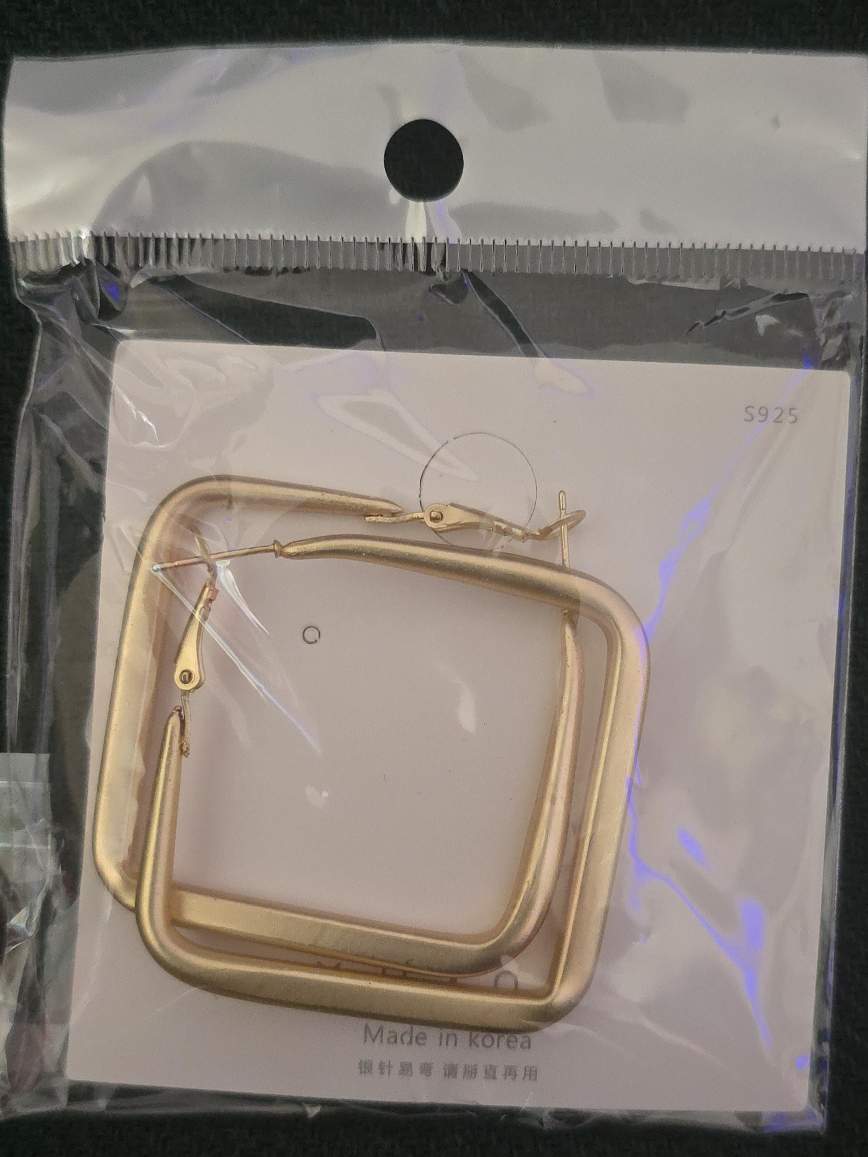 Square Hoop Earrings - YU.NY - S925 thumbnail