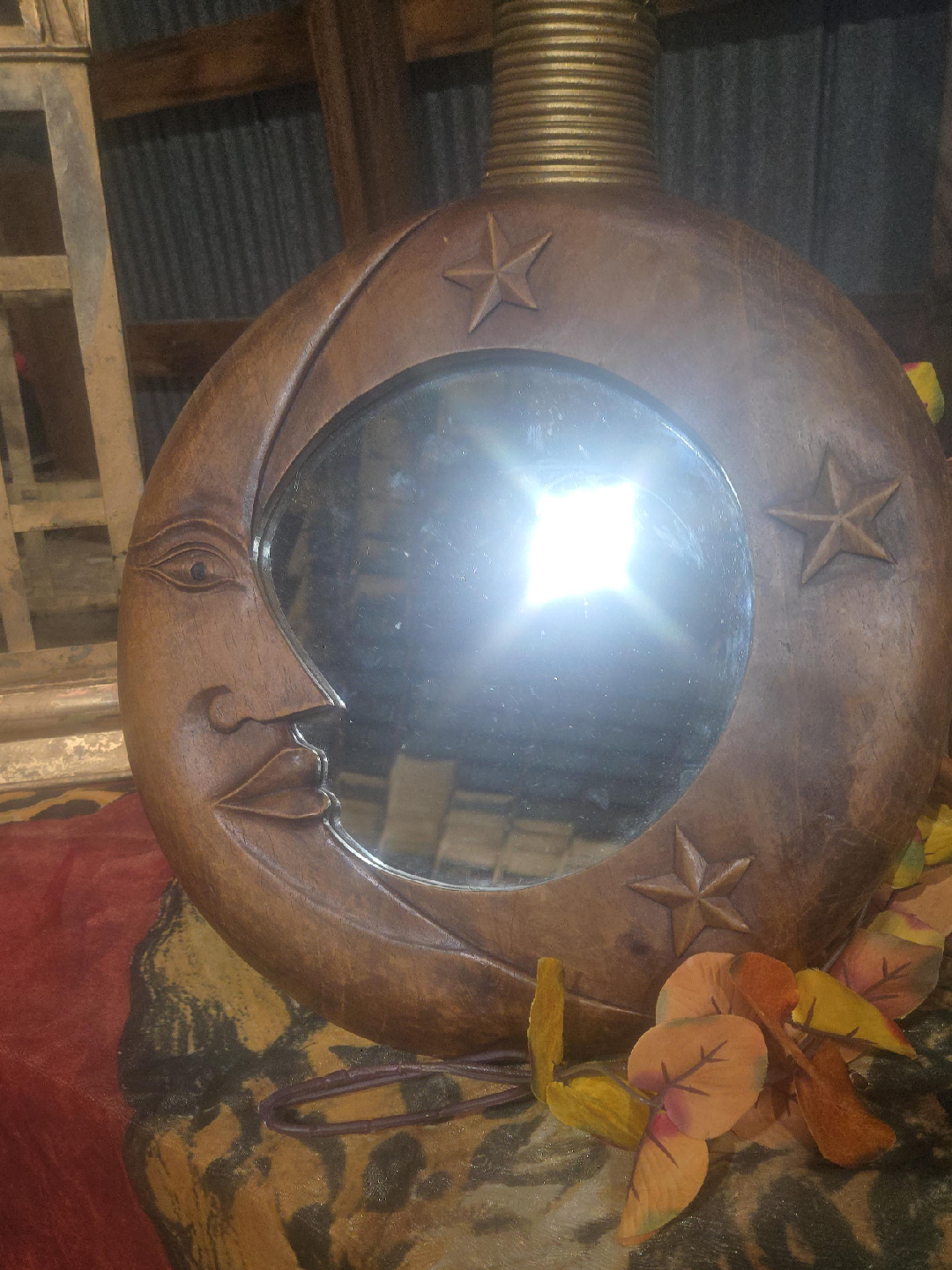 Moon Face Mirror with Star Accents image indicator(1)