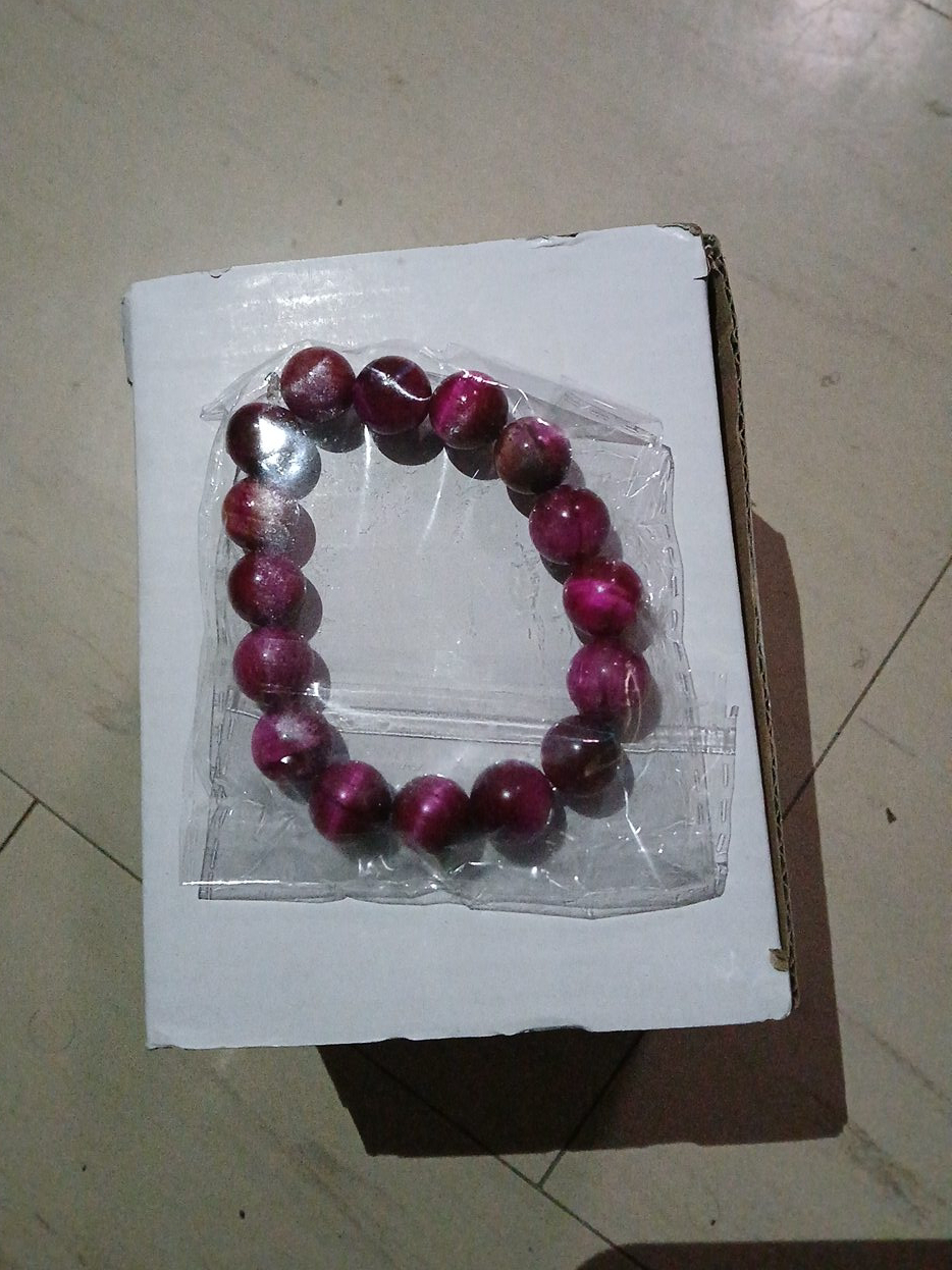Pink Tiger Eye Stone Bracelet thumbnail