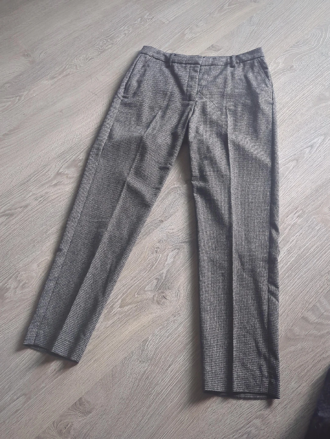 MNG Brown Houndstooth Trousers - Size 8