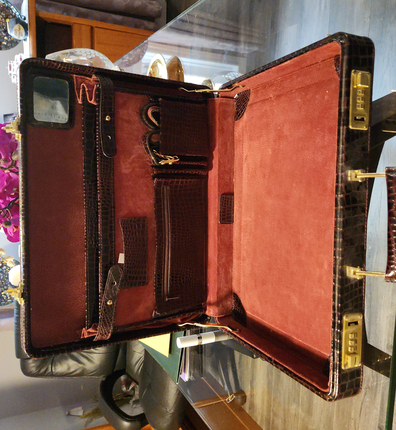 Vintage Alligator Leather Briefcase thumbnail