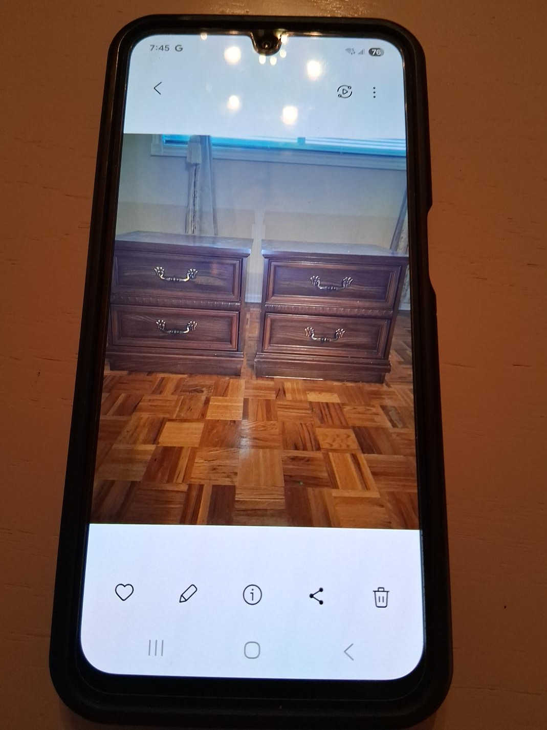 Pair of Brown Wood Nightstands thumbnail