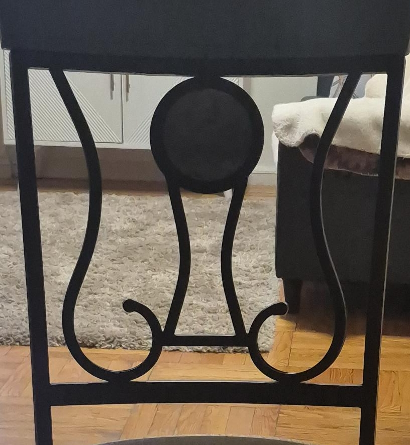 Black Metal Chair with Cushioned Seat thumbnail