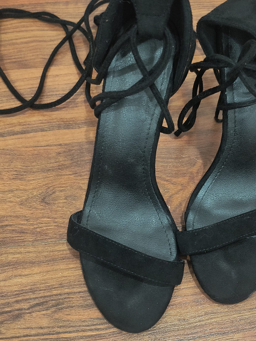 Black Lace-Up Heels