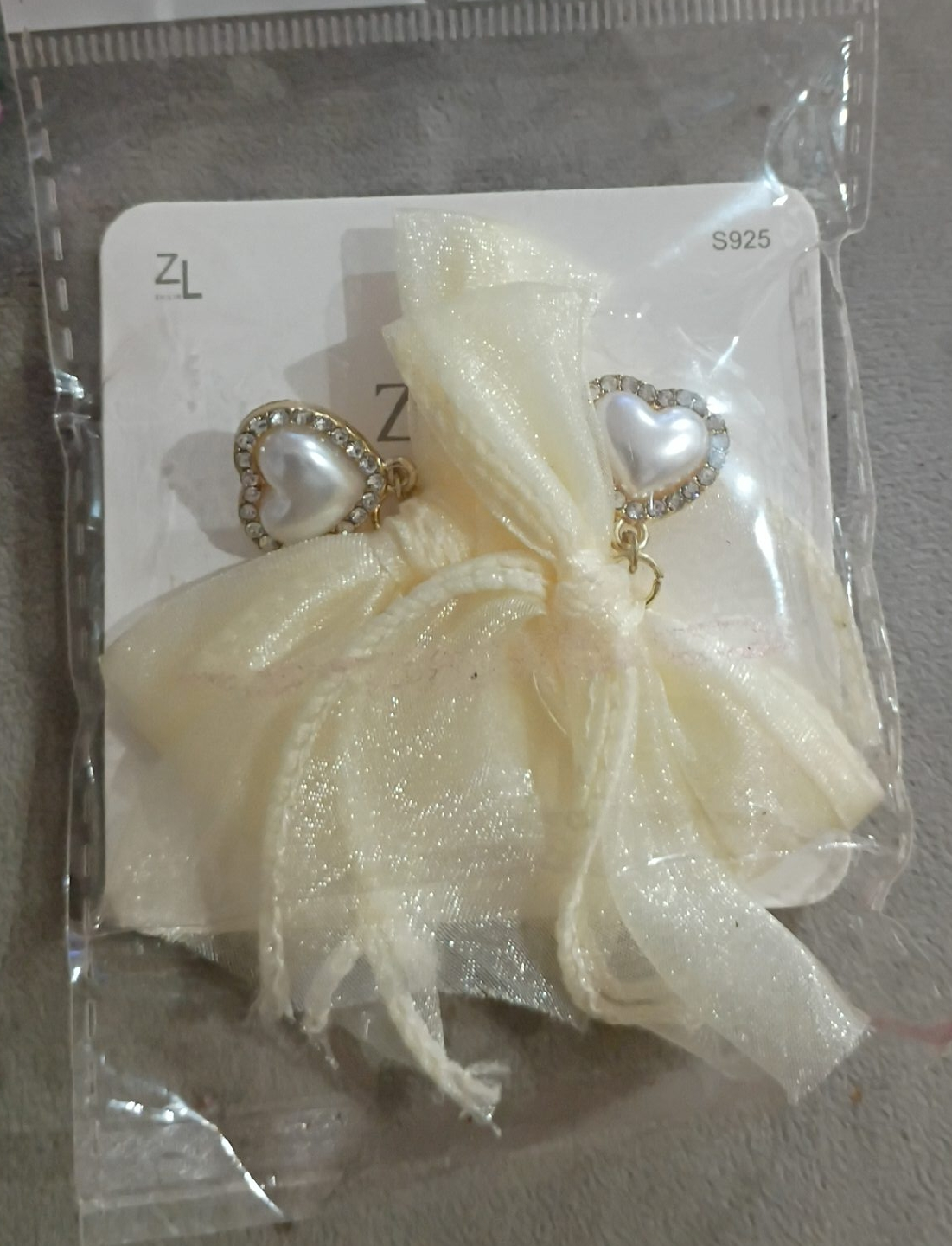 ZL Heart Pearl Earrings - New in Package thumbnail