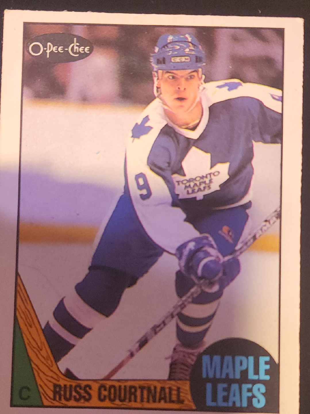 O-Pee-Chee Russ Courtnall Toronto Maple Leafs Hockey Card image indicator(1)