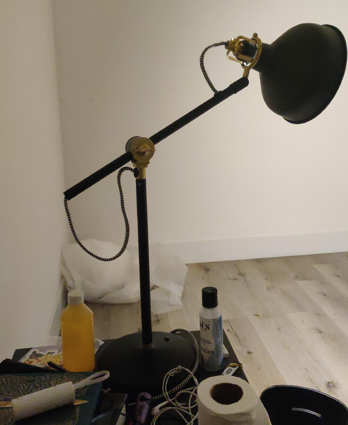 Black & Brass Adjustable Task Lamp thumbnail