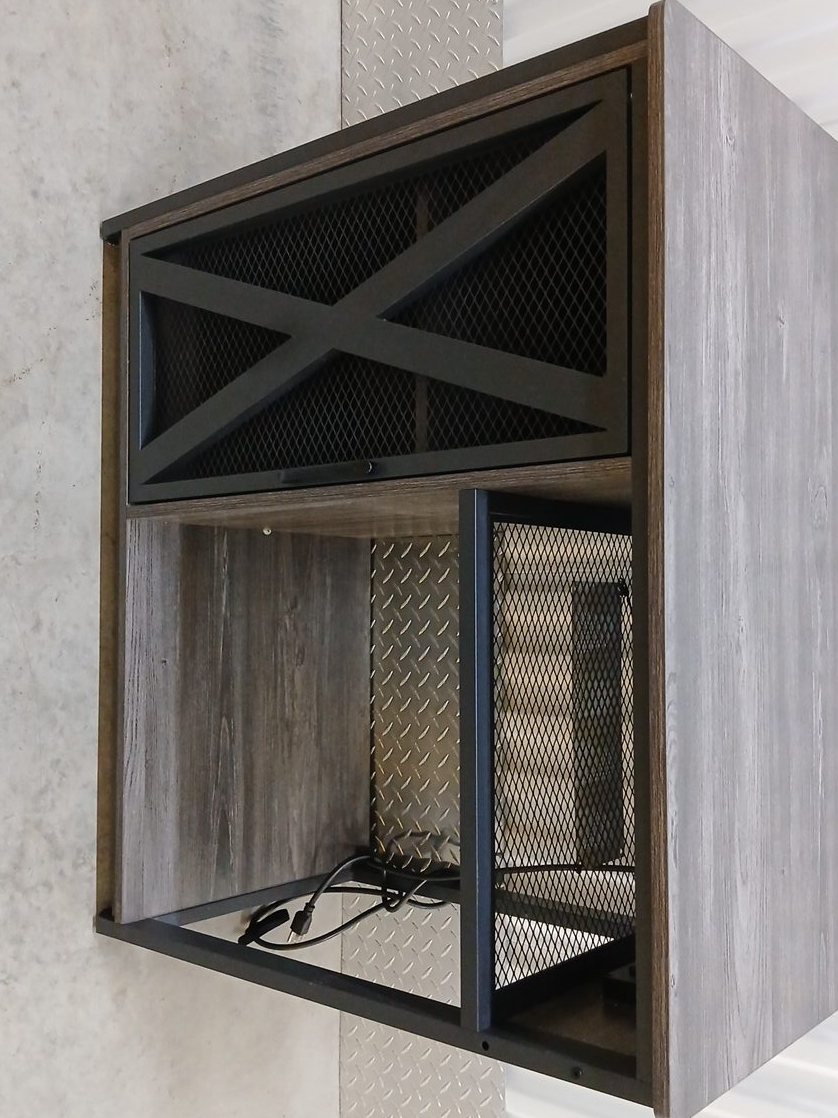 Gray Wood & Metal Accent Cabinet thumbnail