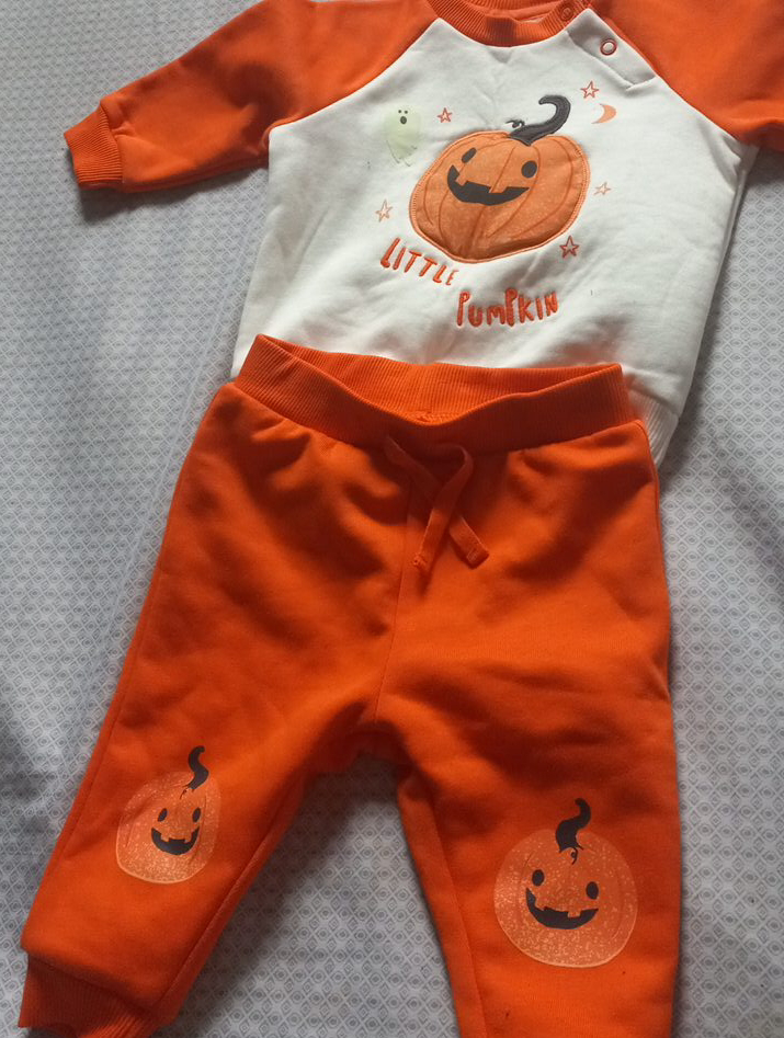 Halloween Pumpkin Outfit - 3-6 Months thumbnail