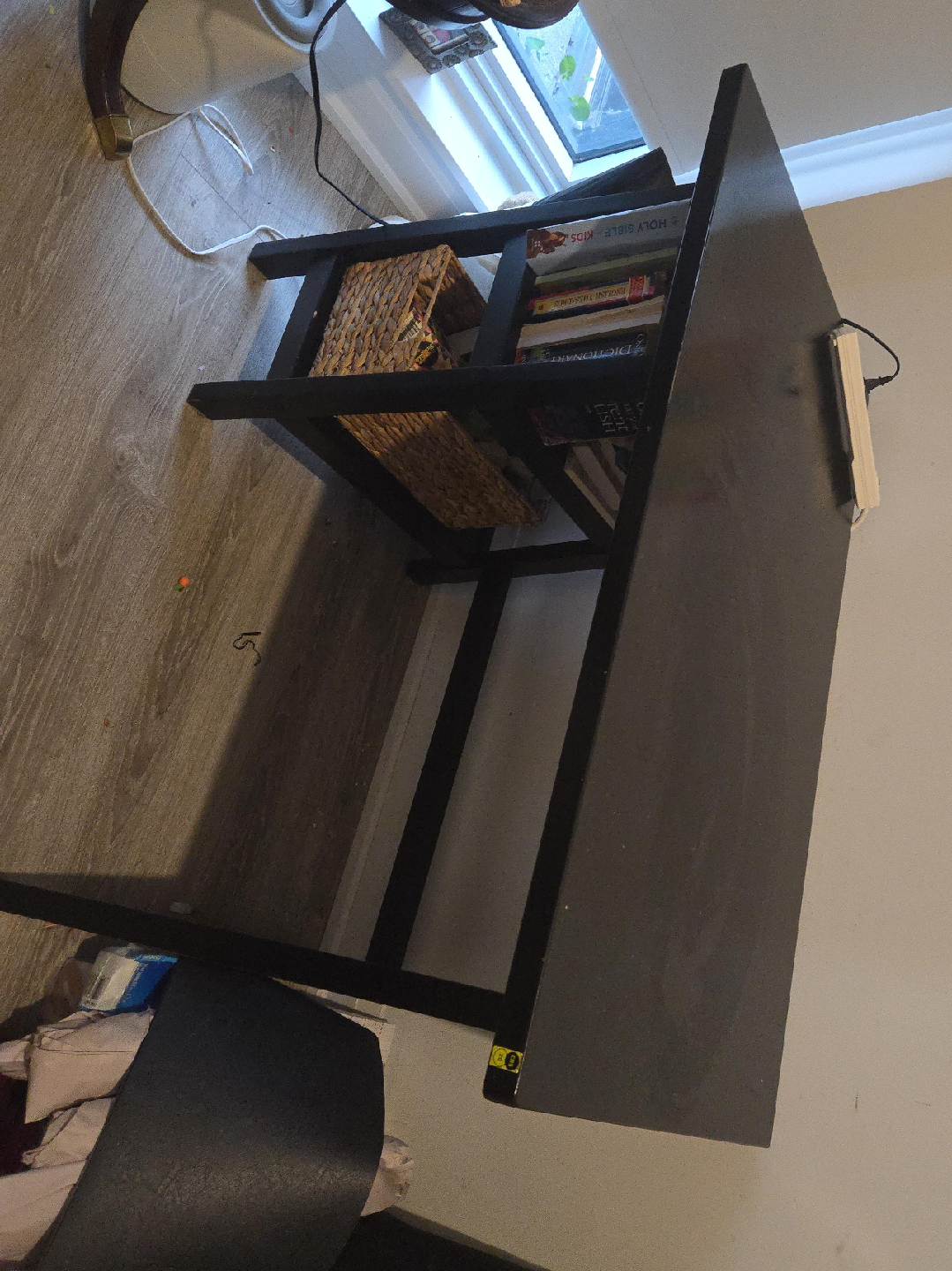 Black Table with Basket thumbnail