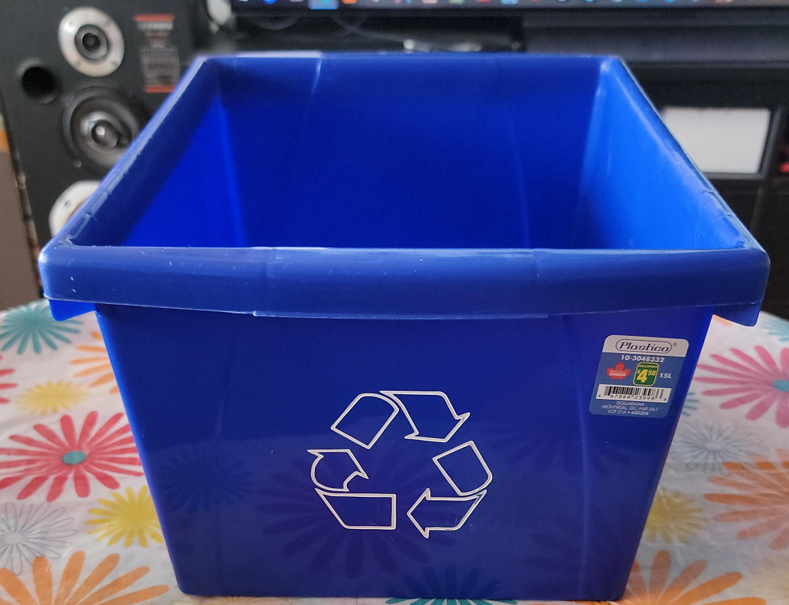 Plastico Blue Recycling Bin - 15L thumbnail