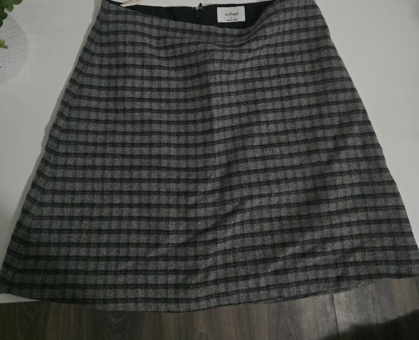 Wilfred Grey Plaid Mini Skirt