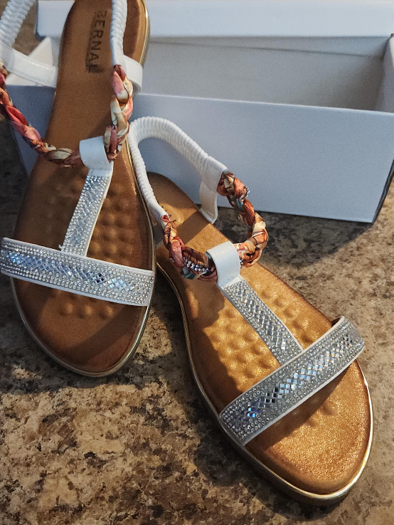 Bernal Boho-01 White Sandals thumbnail