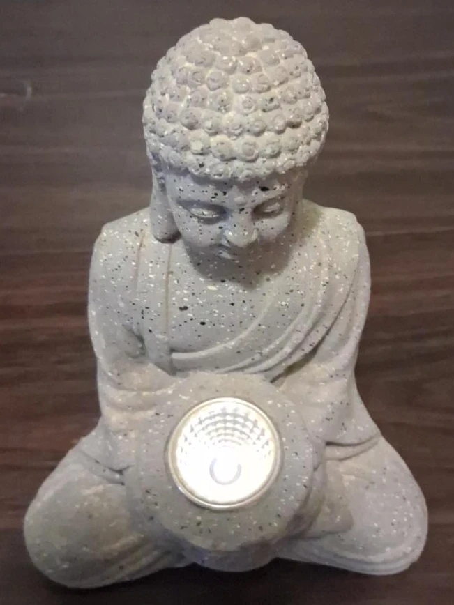 Solar Powered Buddha Statue with LED Light thumbnail