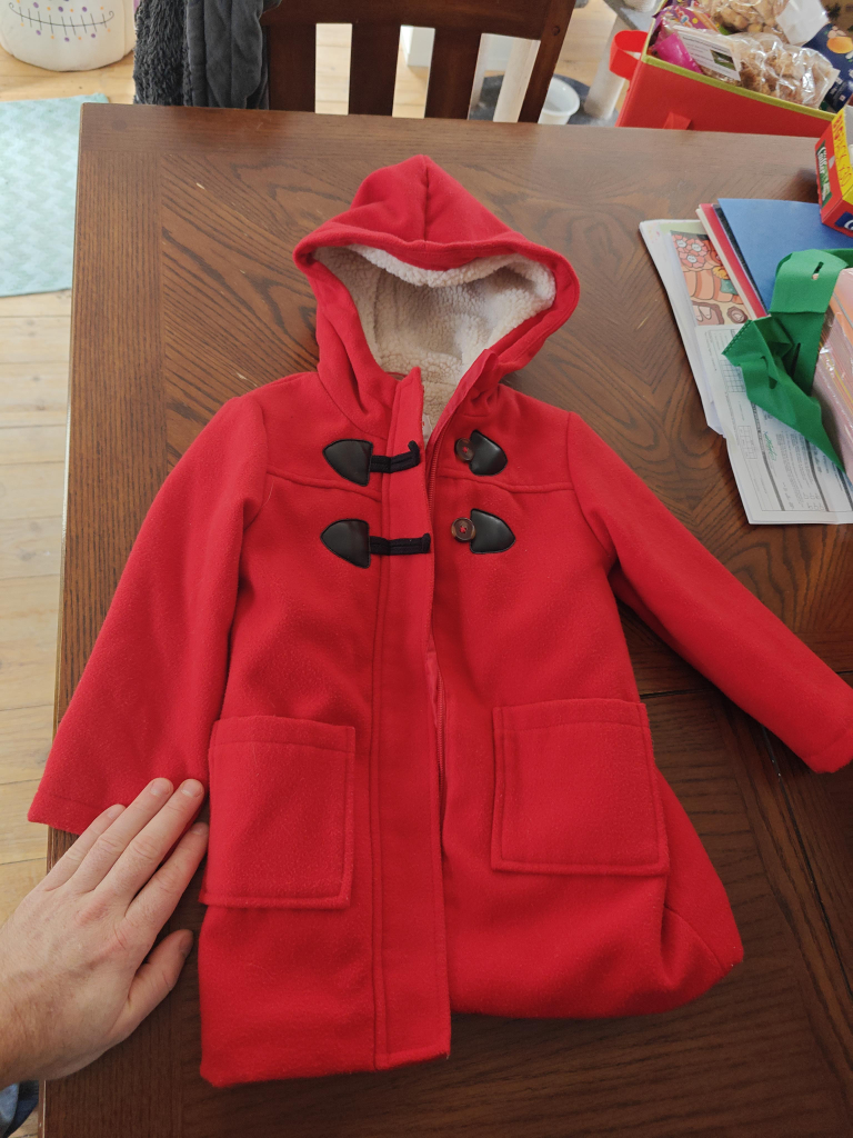 Red Fleece Toggle Coat