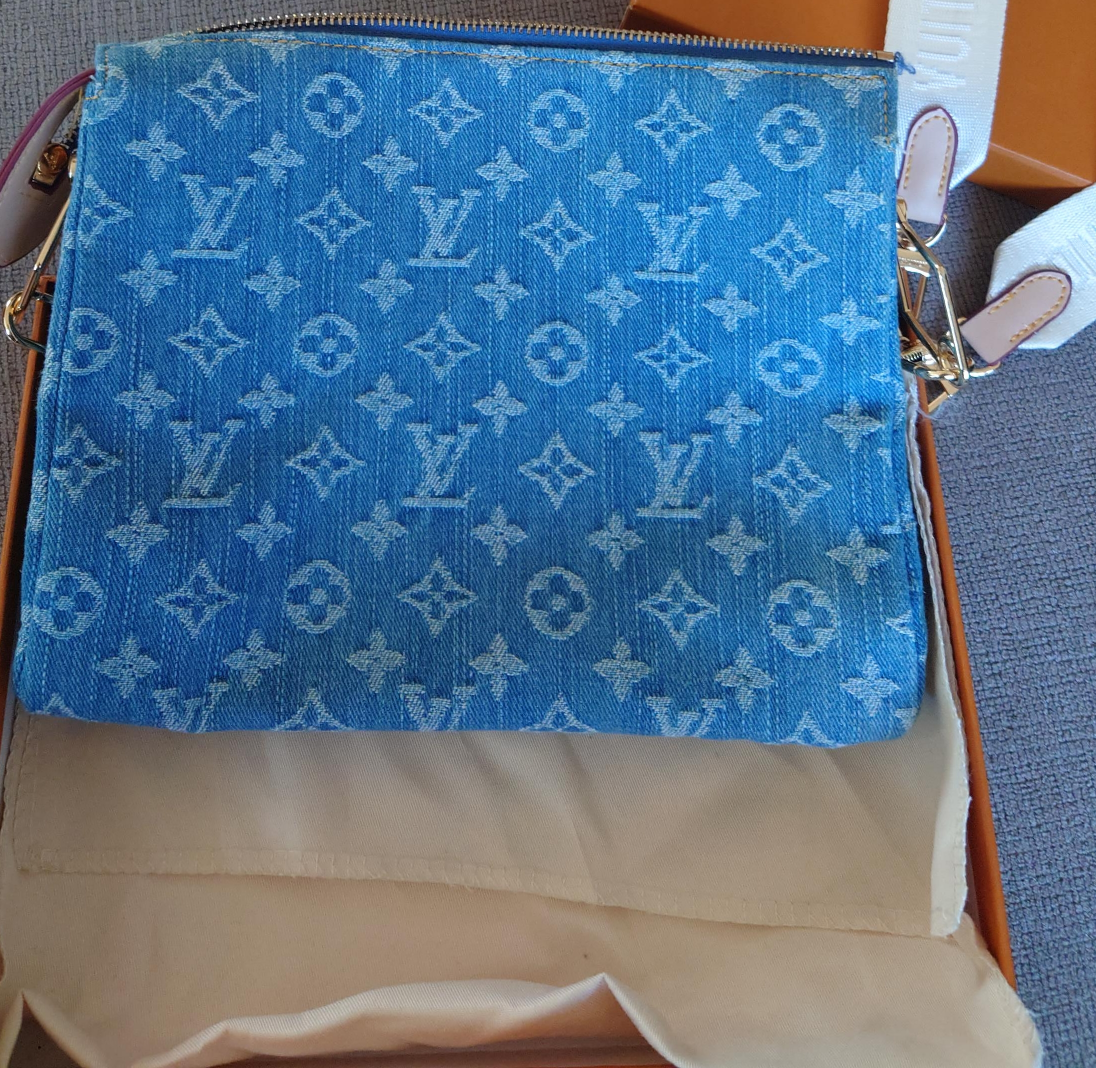 Louis Vuitton Denim Pouch with Chain Strap