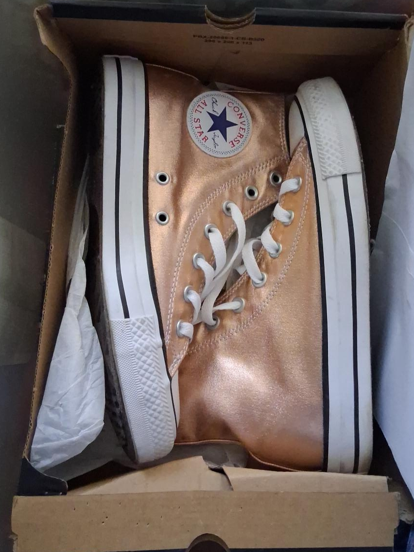 Converse All Star High Top Metallic Rose Gold, Size 7.5 thumbnail
