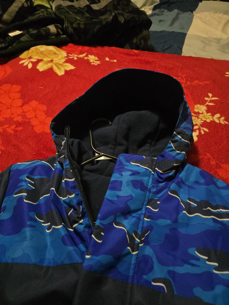 Blue Camo Hooded  snowJacket