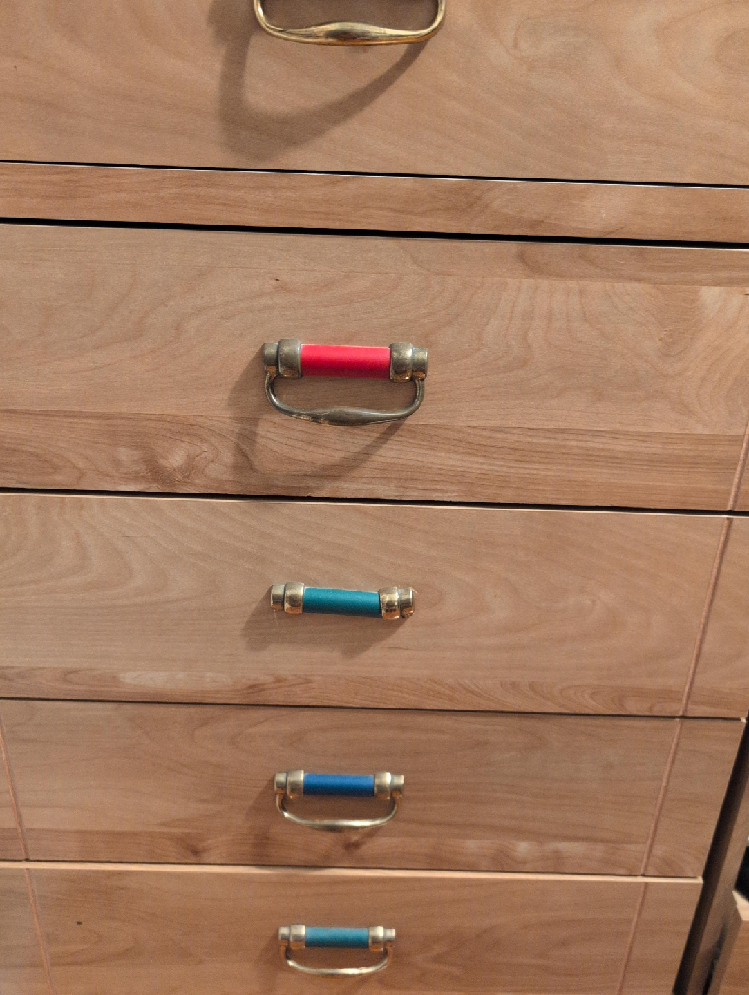 Wooden Dresser with Colourful Handles