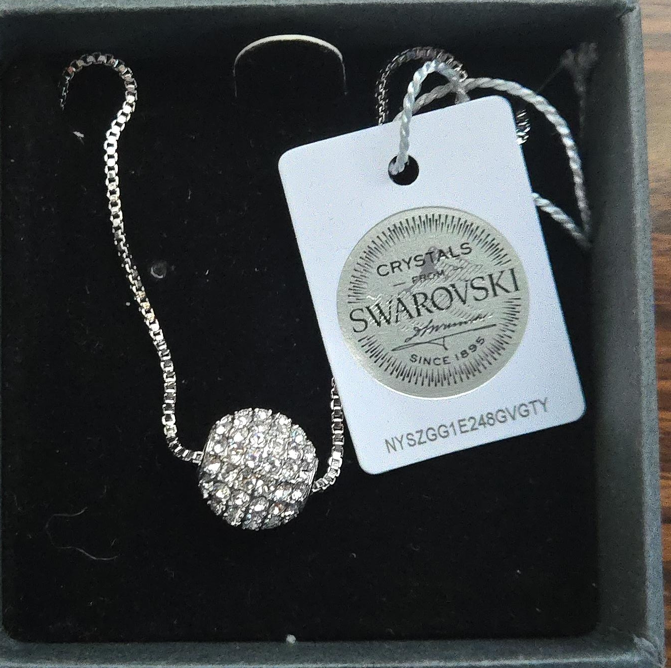 Swarovski Crystal Pave Ball Necklace thumbnail
