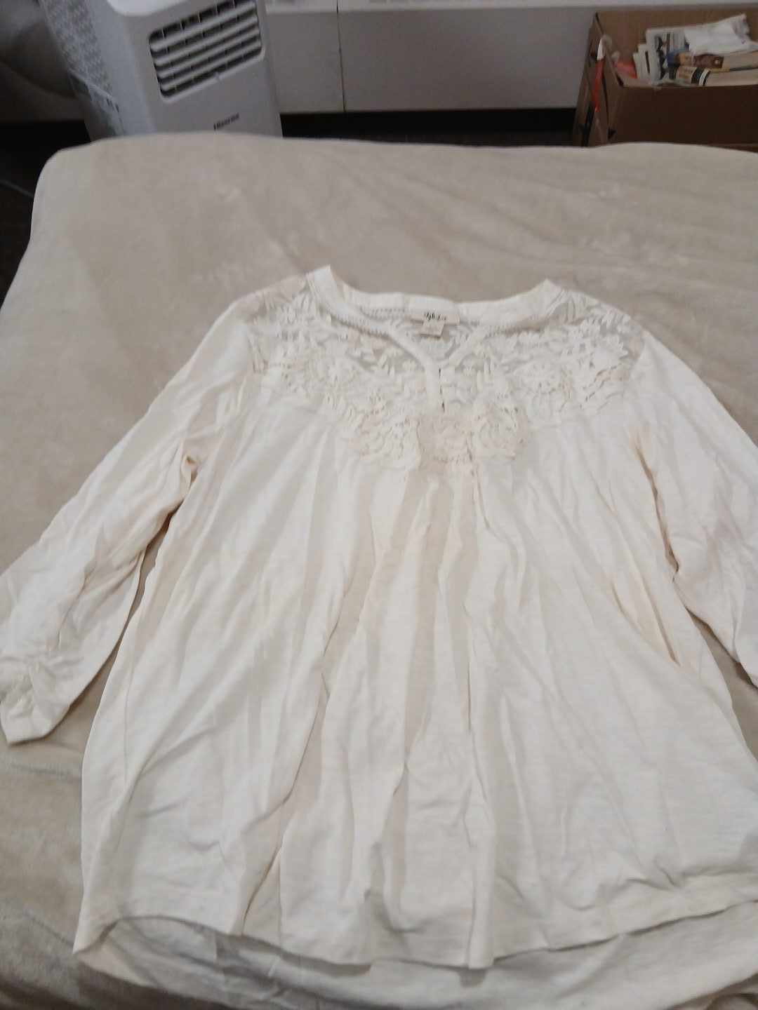 Style&co. Cream Long Sleeve Top