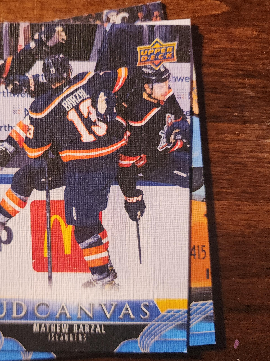 Mathew Barzal Upper Deck Hockey Card image indicator(1)