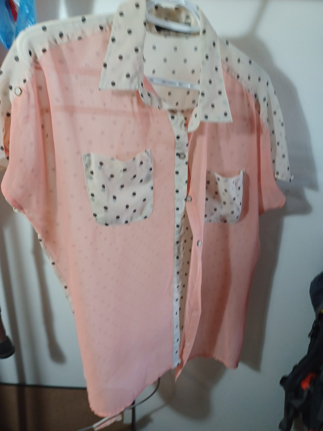Peach Polka Dot Blouse