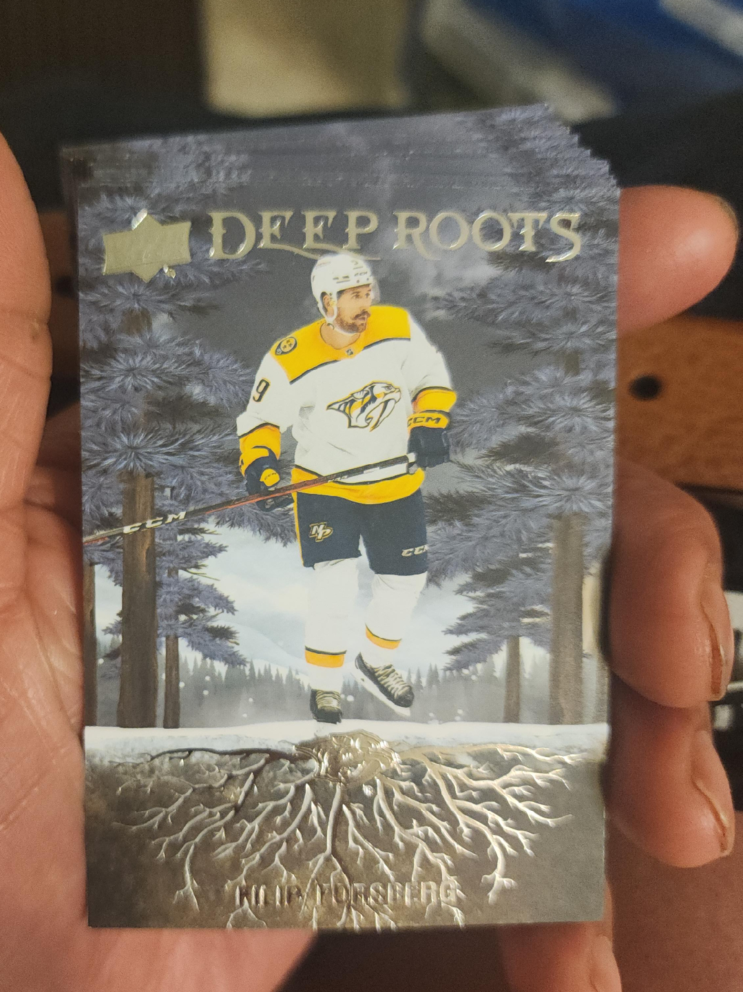 Filip Forsberg Upper Deck Deep Roots Hockey Card image indicator(1)