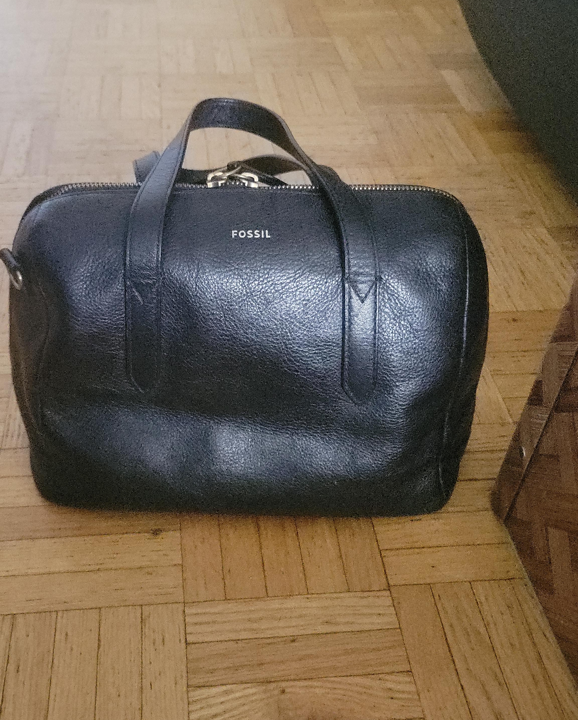 Fossil Black Leather Satchel Bag thumbnail