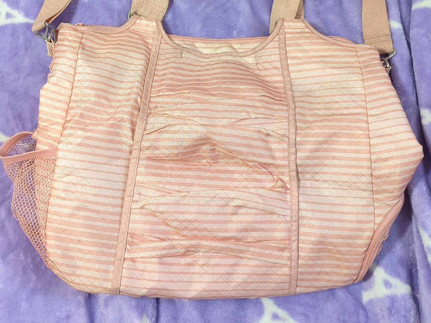 Pink Striped Tote Bag thumbnail