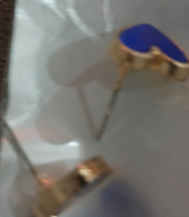 Heart Earrings Blue & Gold image indicator(1)