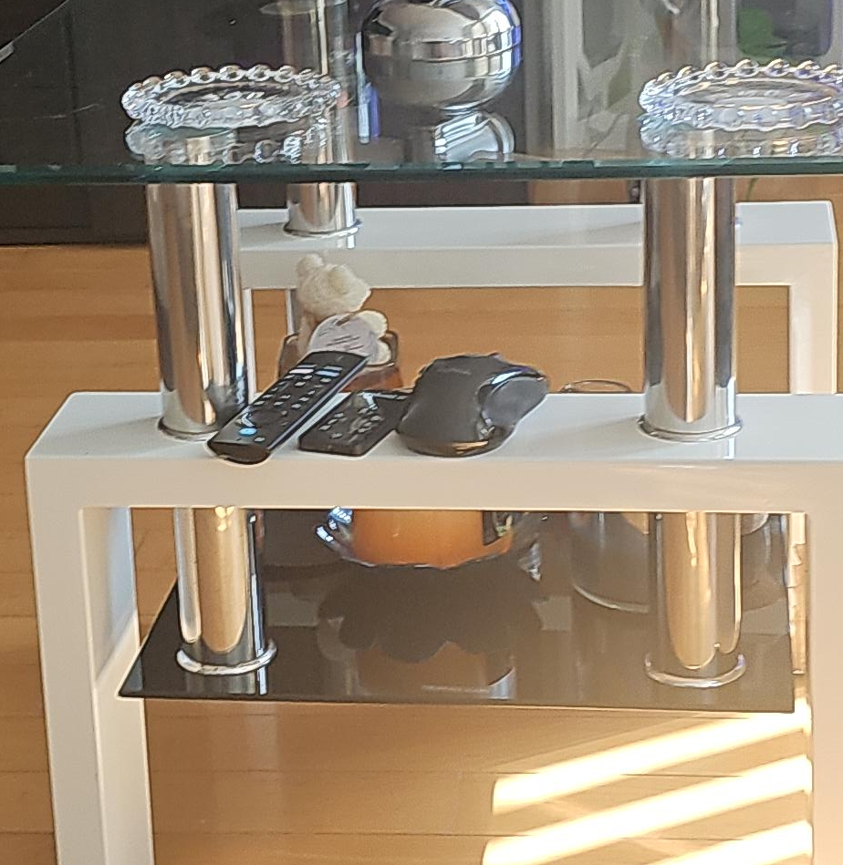 Glass and Metal Side Table