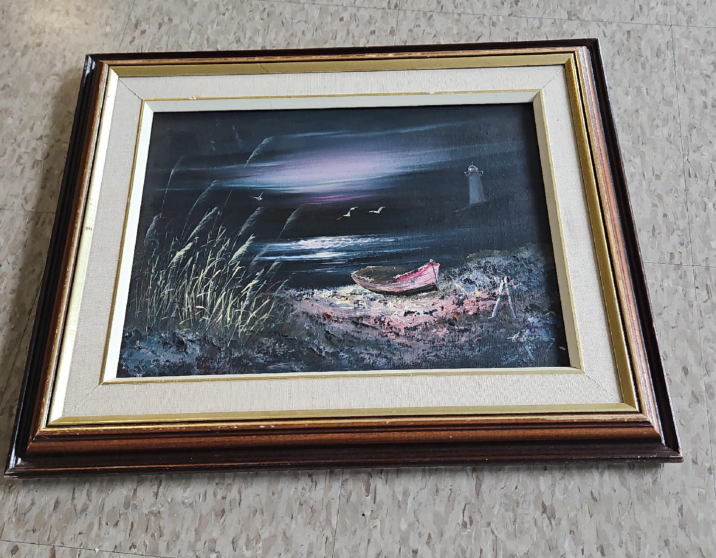 🥕Framed Lighthouse Painting thumbnail