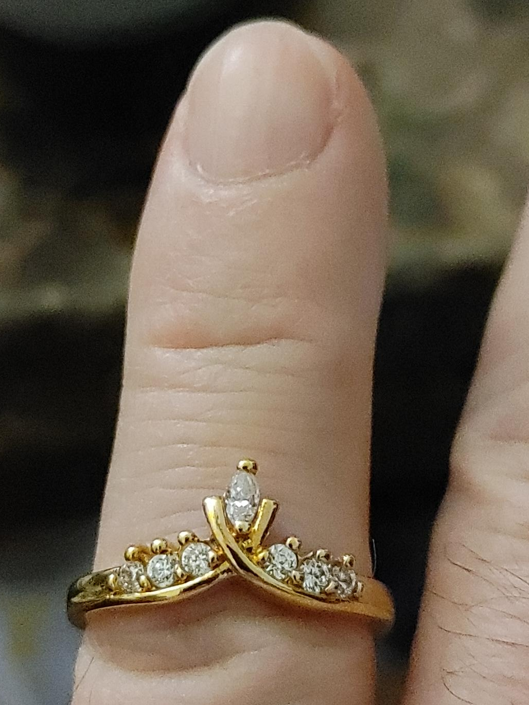 Gold Ring with Marquise Cut Stone