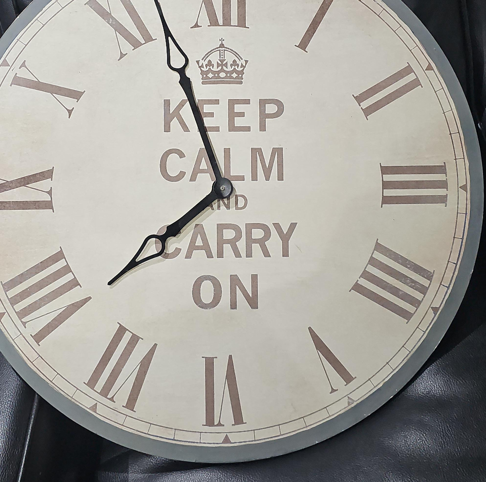 Keep Calm and Carry On Wall Clock 2 feet wide thumbnail