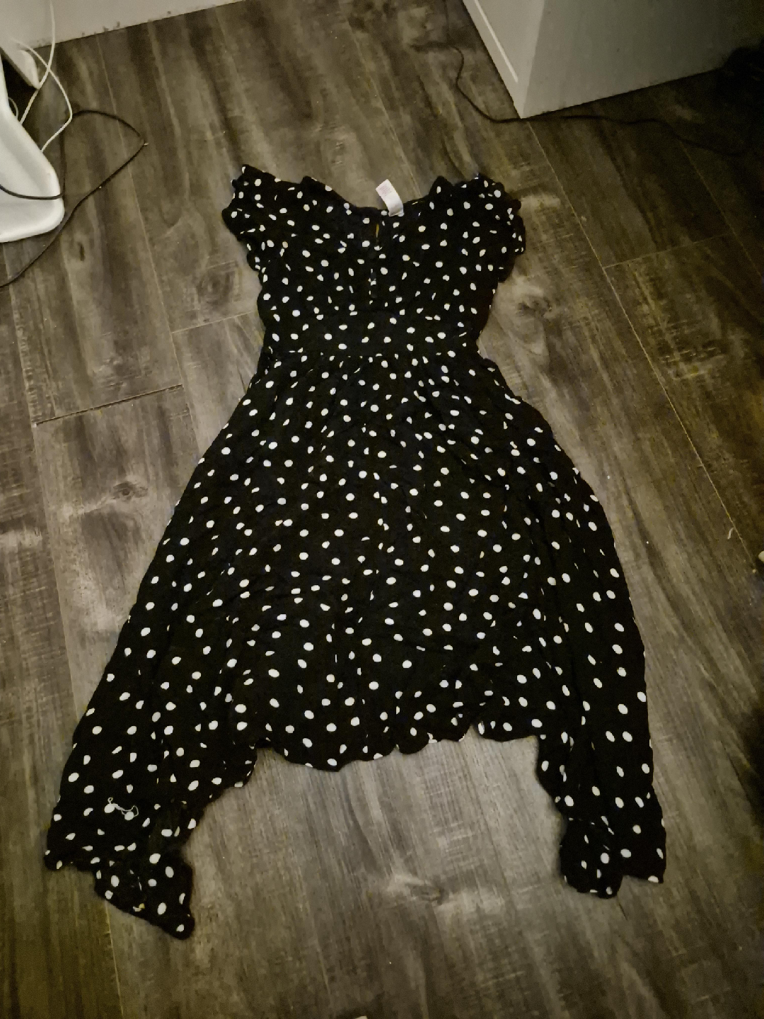 Justice Black & White Polka Dot Dress - Size 8 thumbnail