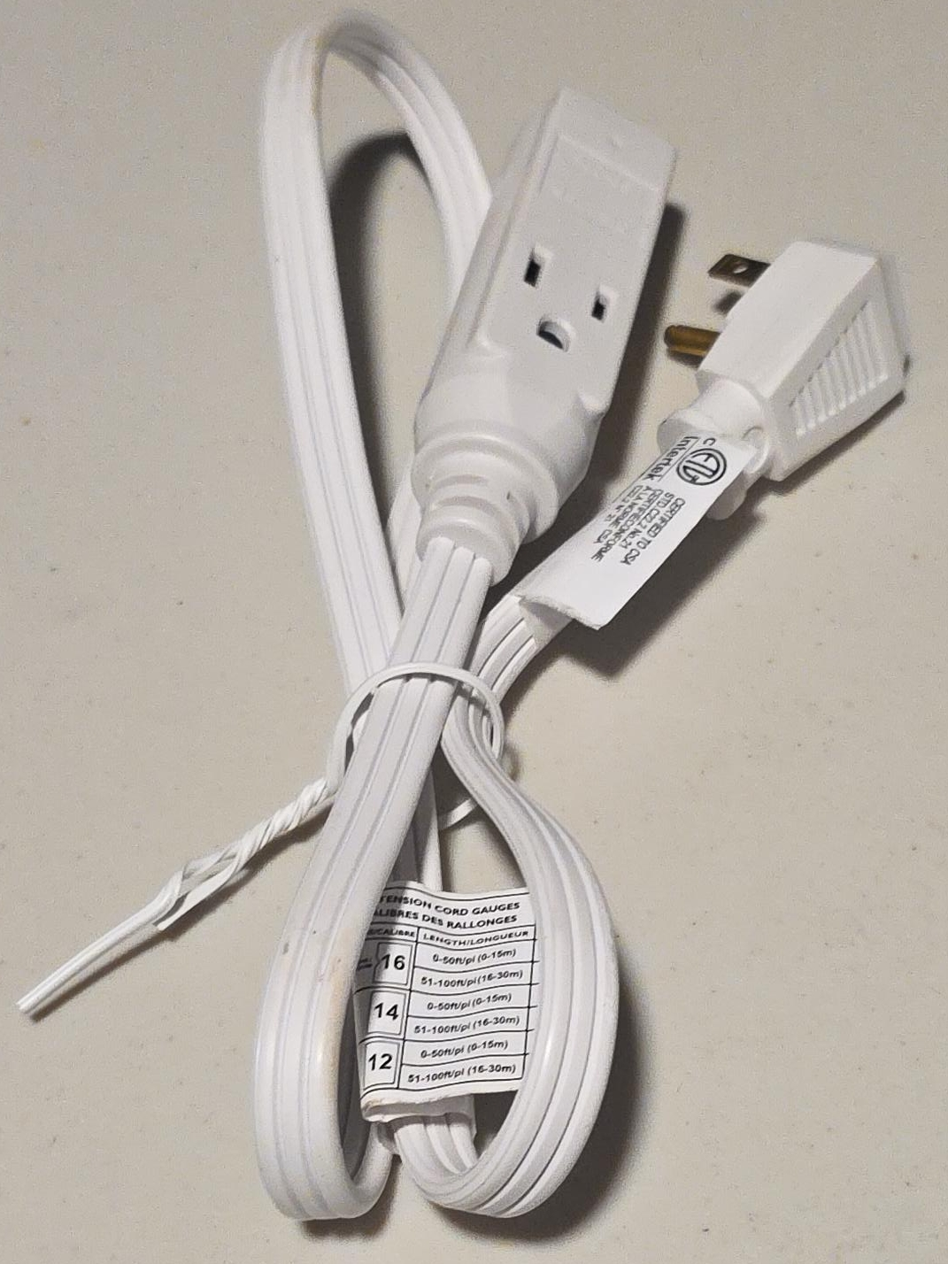 White Extension Cord image indicator(1)