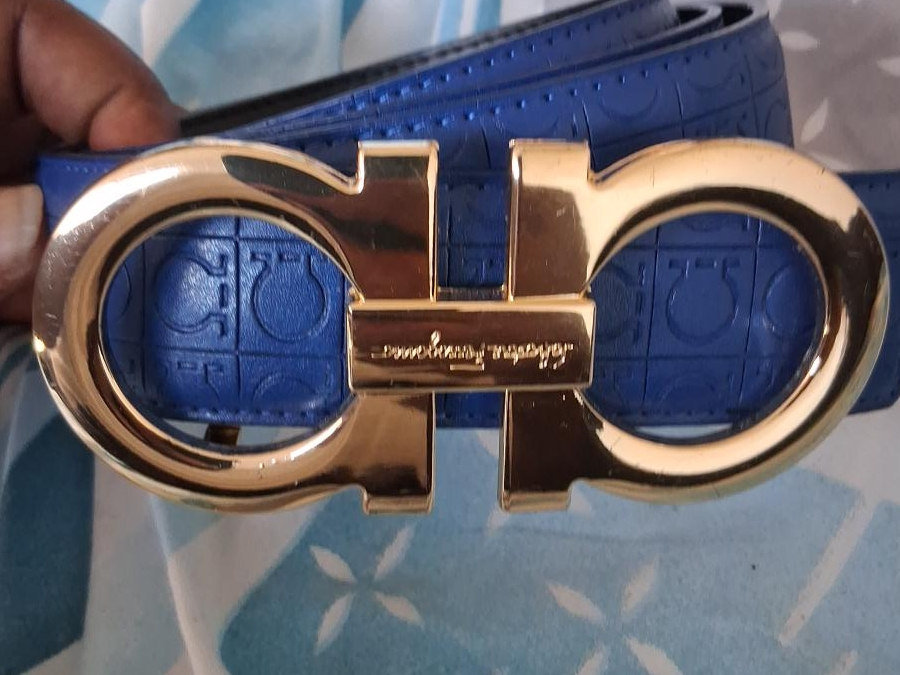 Salvatore Ferragamo Blue Leather Belt thumbnail