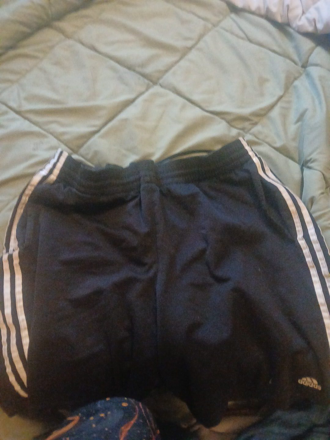 Adidas Black Shorts with White Stripes thumbnail