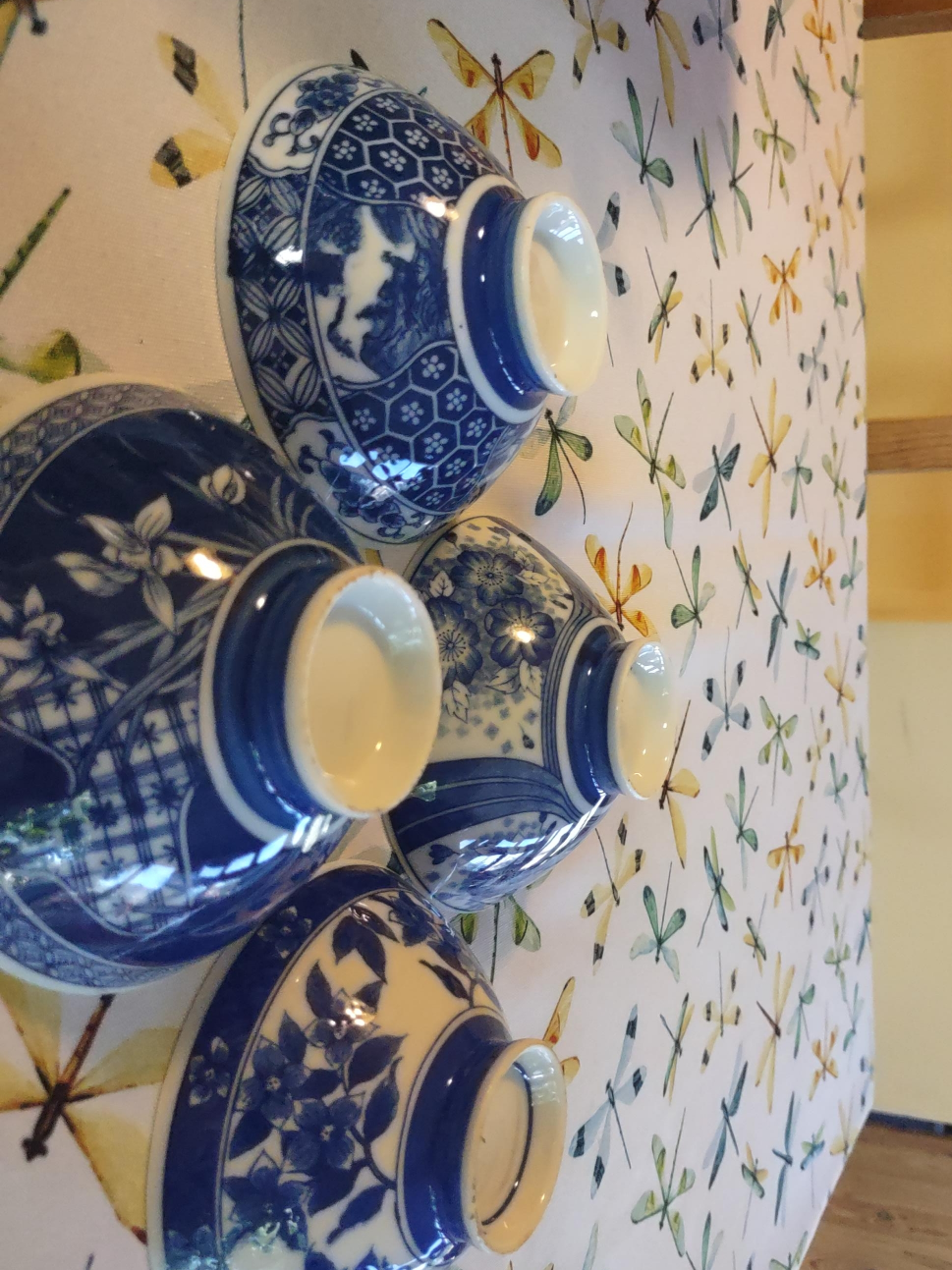Set of 4 Blue & White Rice Bowls