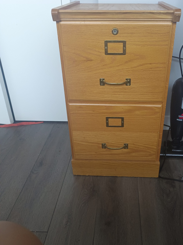 Wooden Filing Cabinet - 2 Drawers