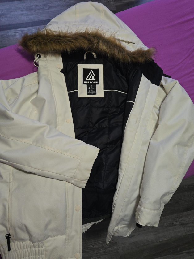 Ripzone White Winter Jacket Size L thumbnail