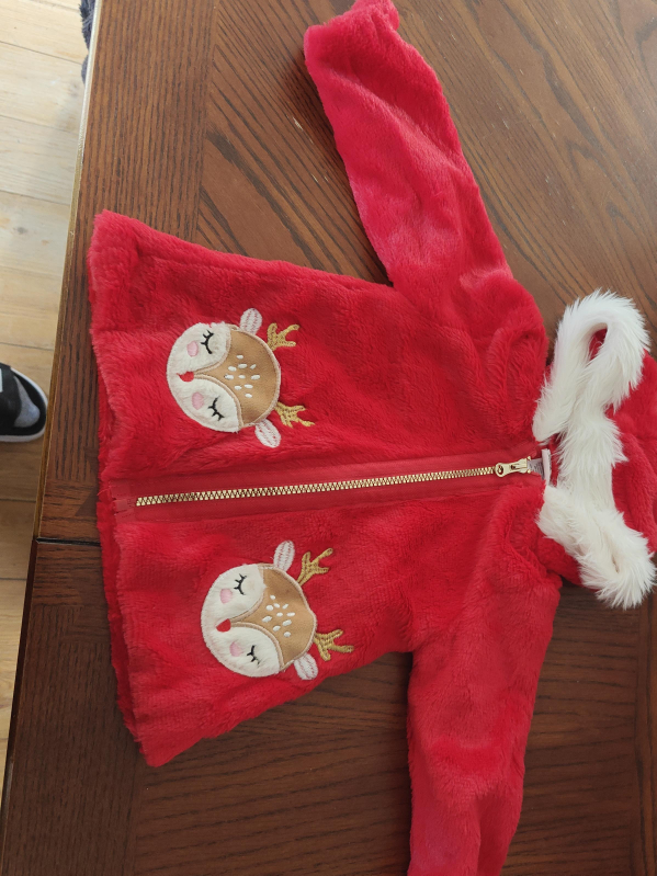 Red Fleece Baby Zip-Up Jacket with Hood 18months