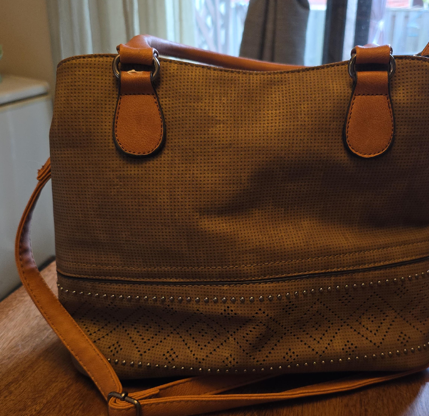 Brown Tote Bag with Shoulder Strap thumbnail