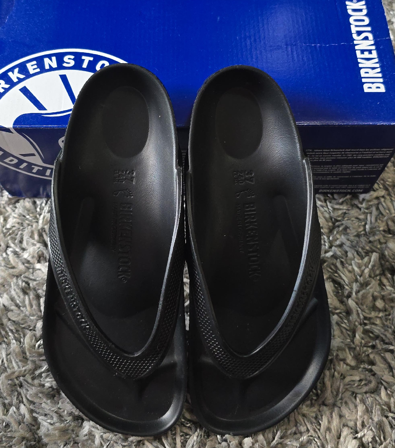 Birkenstock Barbados EVA Flip Flops - Size 37 Black thumbnail