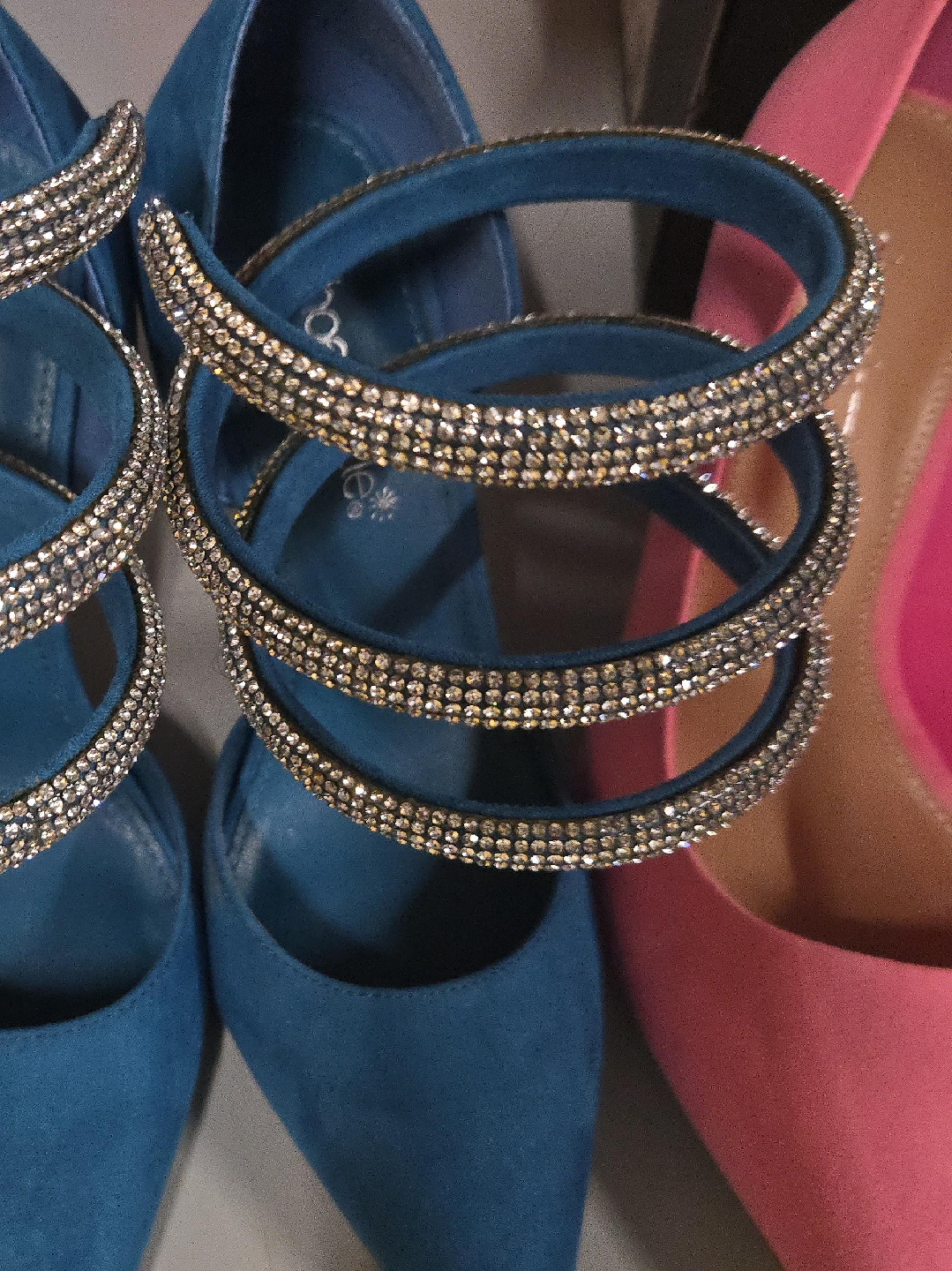 Aldo Blue Rhinestone Heels thumbnail